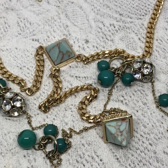 Curated bundle trendy statement layered look chain necklaces j.crew + Y drop - Picture 5 of 6